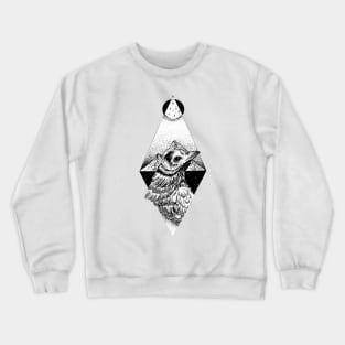 Crow Illustration Black Ink Raven Bird Drawing by shoosh Crewneck Sweatshirt